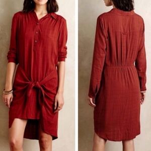 Anthropologie Maeve Bloomsbury Rust Dress Size 8